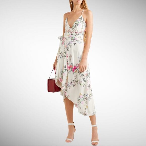 EQUIPMENT Tabitha Simmons Estille Asymmetric Crepe De Chine White Dress 2